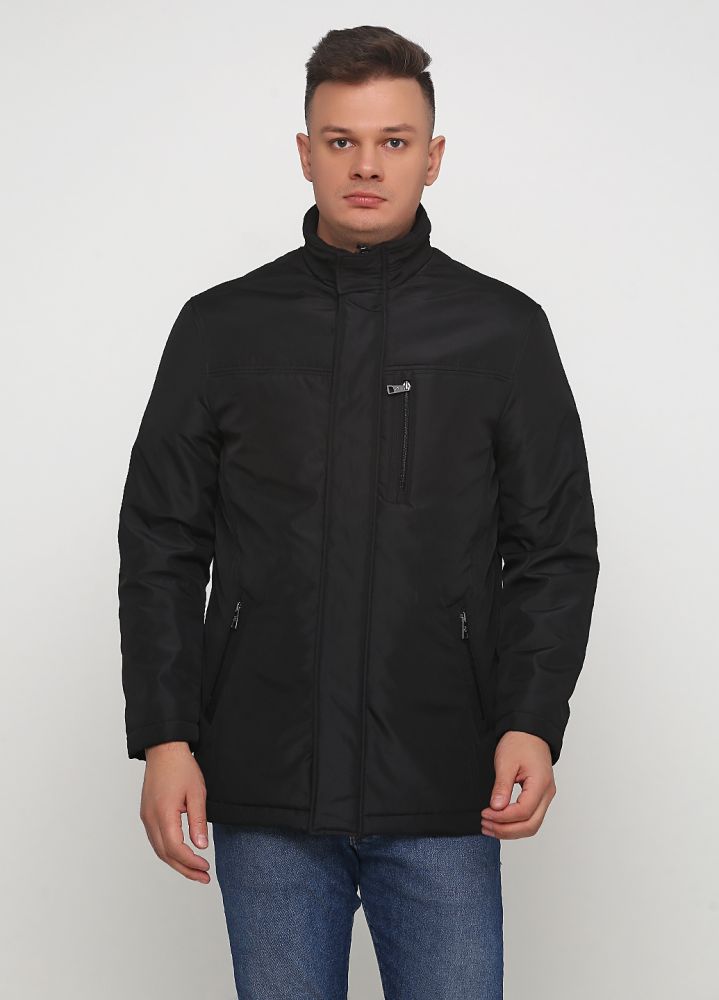 Куртка мужская черная демисезонная удлиненная Thomas Goodwin 1