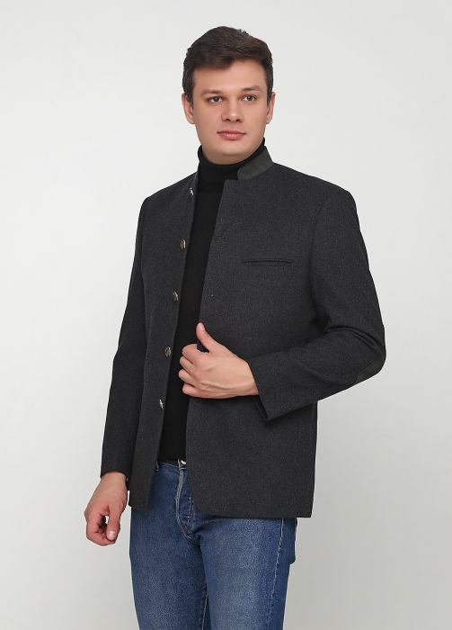 Пальто чоловіче демісезонне A. W. Dunmore темно-сіре коротке