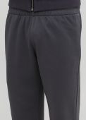 Штани-джогери чоловічі демісезонні Only Man графітові з сірою вишивкою попереду (високий зріст)