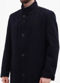Пальто мужское демисезонное Kaiser темно-синее (воротник стойка)