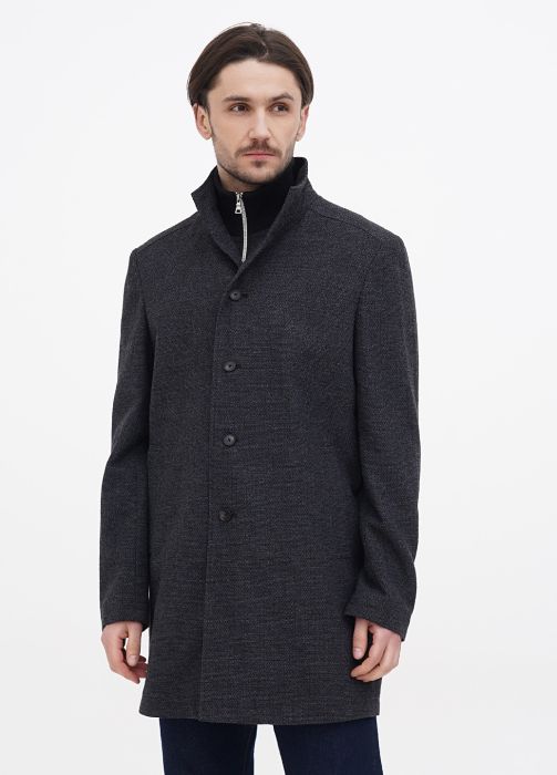 Пальто чоловіче Kaiser сіре (комірець стійка)