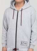 Толстовка мужская серая зимняя с шевроном внизу Only Man