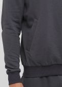 Толстовка мужская демисезонная Only Man графитовая c капюшоном на молнии с шевроном на груди