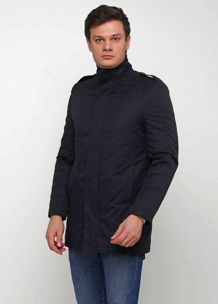 Куртка мужская демисезонная Angelo Litrico темно-синяя удлиненная 