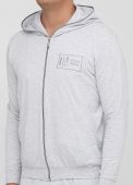Толстовка чоловіча літня Only Man світло-сіра з капюшоном на блискавці