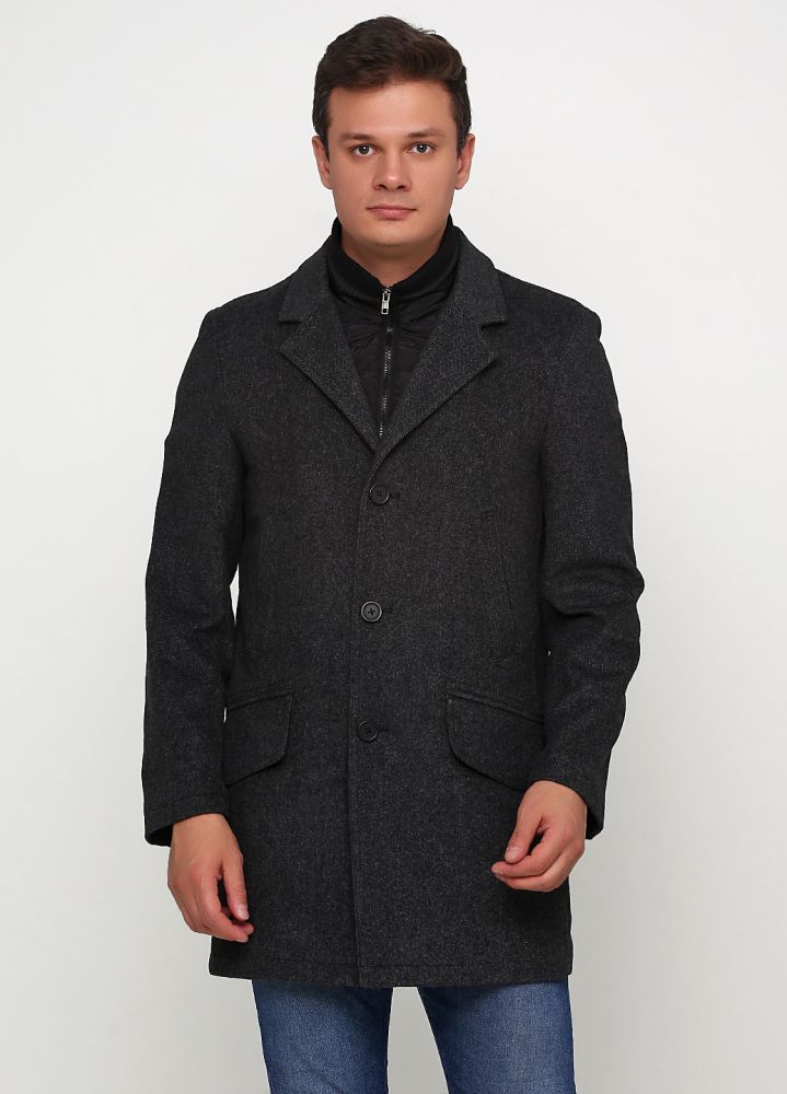 Пальто мужское серое без капюшона Tailor&Son