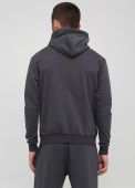 Толстовка мужская демисезонная Only Man графитовая c капюшоном на молнии с шевроном на груди