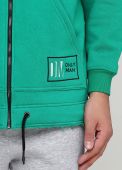 Толстовка мужская зимняя Only Man зелёная с шевроном внизу