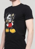 Футболка чоловіча Only Man чорна з малюнком Міккі