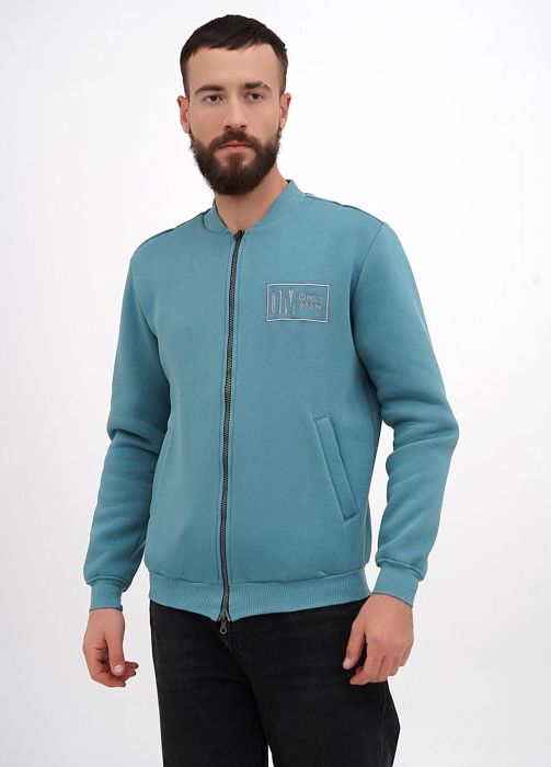 Толстовка-бомбер мужская зимняя арктик Only Man с серым шевроном