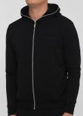 Толстовка чоловіча літня Only Man чорна з капюшоном на блискавці