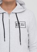 Толстовка чоловіча літня Only Man світло-сіра зі стандартною блискавкою