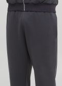 Штани-джогери чоловічі демісезонні Only Man графітові з сірою вишивкою попереду (низький зріст)