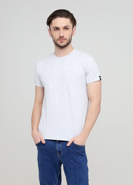 Футболка чоловіча Only Man сіра з чорним лого ззаду