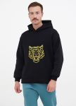 Худі чоловіче зимове Only Man чорне з золотим тигром на грудях