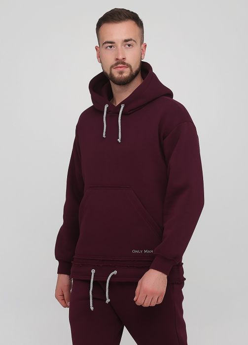 Худи мужское зимнее Only Man сливовое