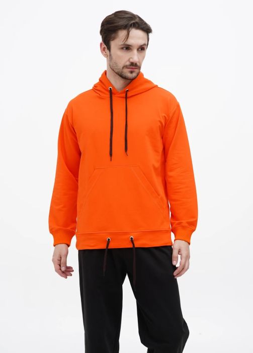 Худи мужское демисезонное Only Man мандариновое (двунитка петля) без вышивки