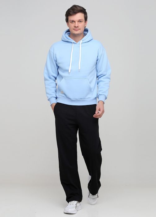 Брюки мужские демисезонные прямые Only Man черные с черной вышивкой (высокий рост) 