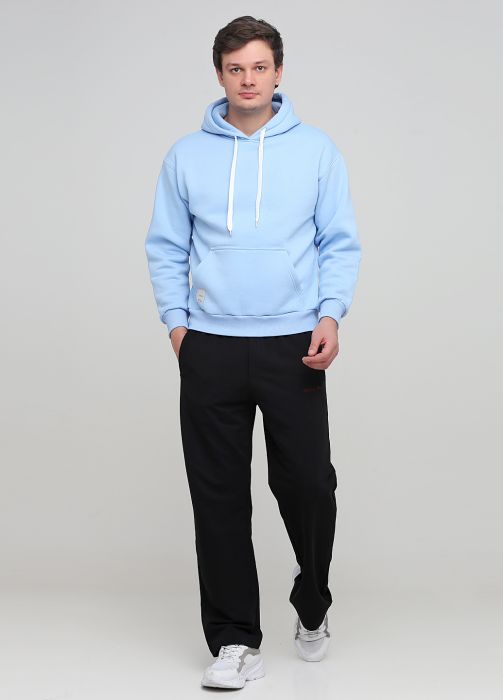 Брюки мужские демисезонные прямые Only Man черные с бордовым лого (высокий рост) 