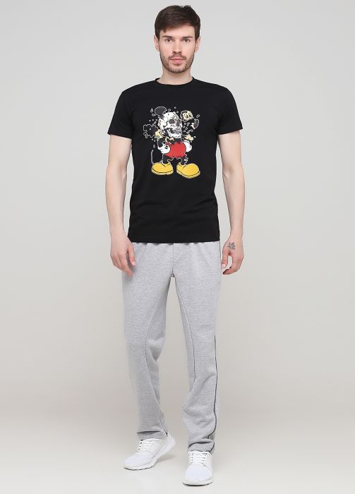 Штани чоловічі демісезонні прямі Only Man сірі асиметрія з блискавками