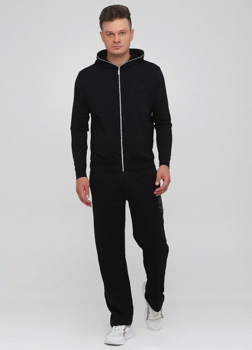 Брюки мужские летние прямые Only Man черные с черепом (высокий рост)