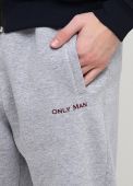 Брюки мужские зимние прямые Only Man серые (низкий рост)