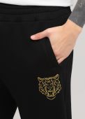 Штани чоловічі зимові прямі Only Man чорні з золотим тигром (низький зріст)