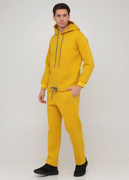 Брюки мужские прямые зимние Only Man горчичные (низкий рост)