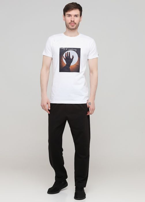 Брюки мужские демисезонные прямые Only Man черные с черным лого сзади (низкий рост) 