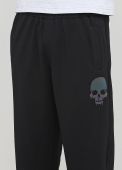 Штани чоловічі демісезонні прямі Only Man чорні з черепом (низький зріст)