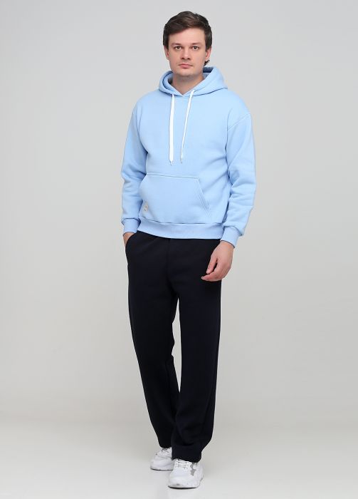 Штани чоловічі зимові прямі Only Man темно-сині зі шнурком (високий зріст)