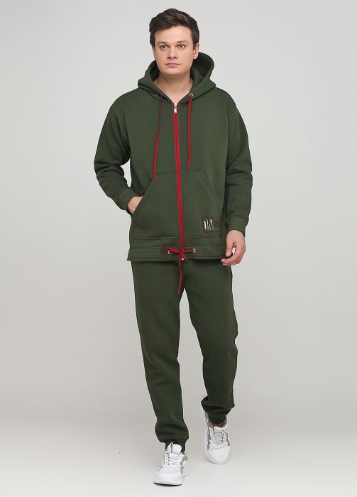 Штани-джогери чоловічі зимові Only Man оливкові (високий зріcт)