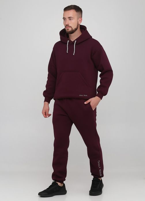 Штани-джогери чоловічі зимові Only Мan сливові (високий зріст)