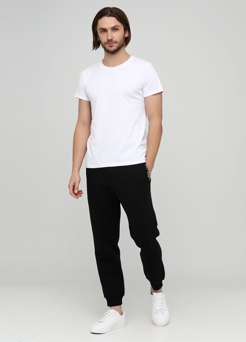 Брюки-джоггеры мужские черные зимние (низкий рост) Only Man