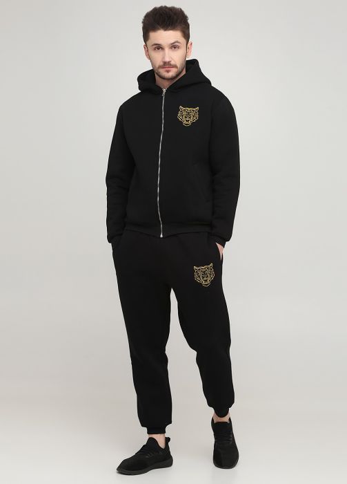 Штани-джогери чоловічі зимові Only Man чорні з золотим тигром (низький зріст) Штани-джогери чоловічі зимові Only Man чорні з золотим тигром (низький зріст)