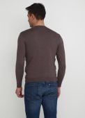 Джемпер чоловічий демісезонний в'язаний Only Man кавовий з бавовни