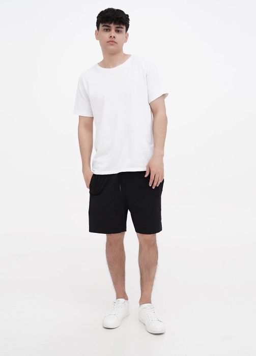 Шорти чоловічі літні Only Man чорні з великою світло-сірою вишивкою