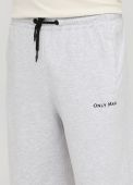 Шорты мужские летние Only Man светло-серые с черной вышивкой возле кармана