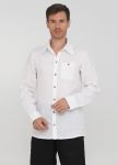 Рубашка мужская Only Man белая из льна с пуговицами из бамбука