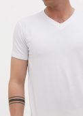 Футболка мужская V-горловина Only Man белая (без вышивки)