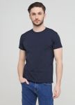 Футболка мужская Only Man темно-синяя с мал. синим лого сзади