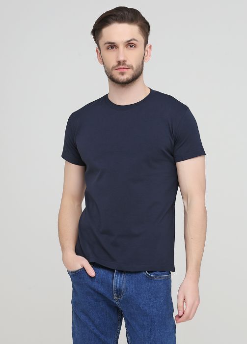 Футболка мужская Only Man темно-синяя с мал. синим лого сзади