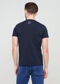 Футболка чоловіча Only Man темно-синя зі сріблястим лого ззаду (круглий виріз)