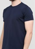 Футболка чоловіча Only Man темно-синя зі сріблястим лого ззаду (круглий виріз)