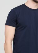 Футболка чоловіча Only Man темно-синя зі сріблястим лого ззаду (круглий виріз)