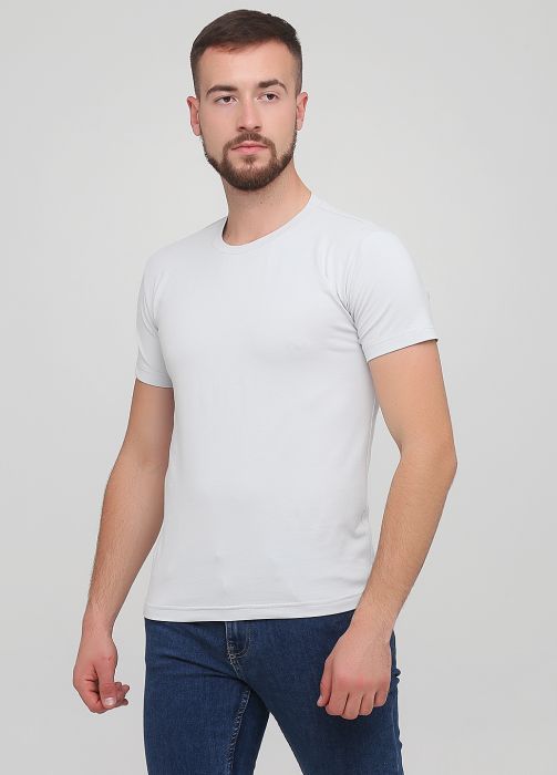 Футболка чоловiча Only Man свiтло-сiра з сiрим лого ззаду