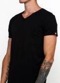 Футболка мужская V-вырез Only Man черная с белым логотипом сзади