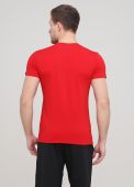 Футболка чоловіча з V-подібною горловиною Only Man червона з червоним лого ззаду