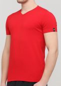 Футболка чоловіча з V-подібною горловиною Only Man червона з червоним лого ззаду