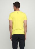 Футболка чоловіча V-виріз Only Man жовта зі сріблястим лого ззаду